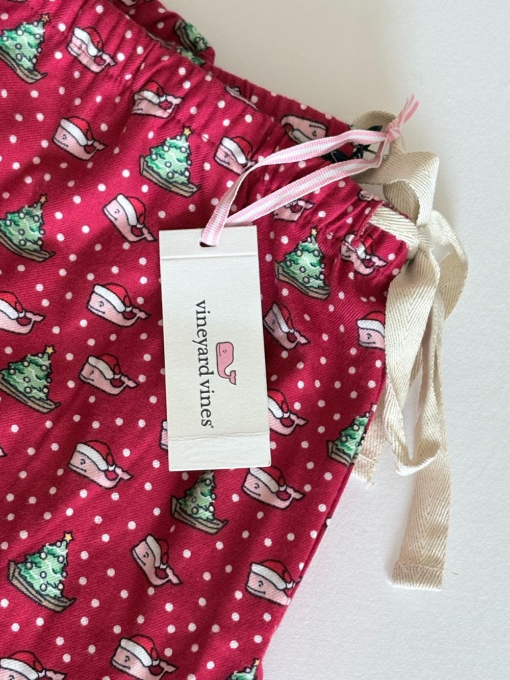 NWT Vineyard Vines Women’s Red Christmas Whale Flannel Lounge Pants S PJ Pants - Picture 3 of 6